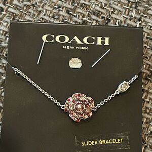 NEW COACH Sparkling Rose Slider Bracelet